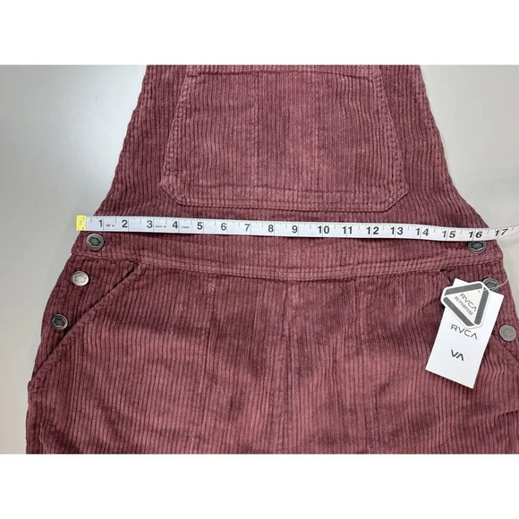 RVCA NWT Womens Corduroy Dungarees Overalls Wine Sz 30 Workwear Outdoor GORPCORE - Picture 14 of 16